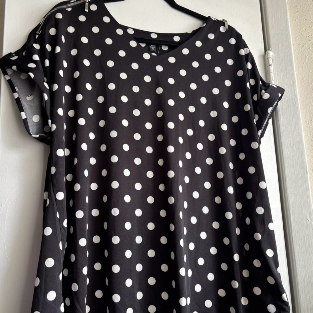 Polka Dot Black and White Women's Top